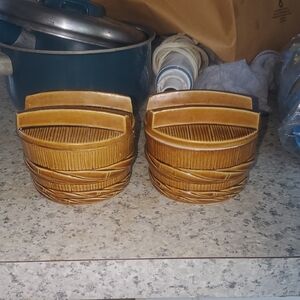 Vintage Brown Ceramic Coasters